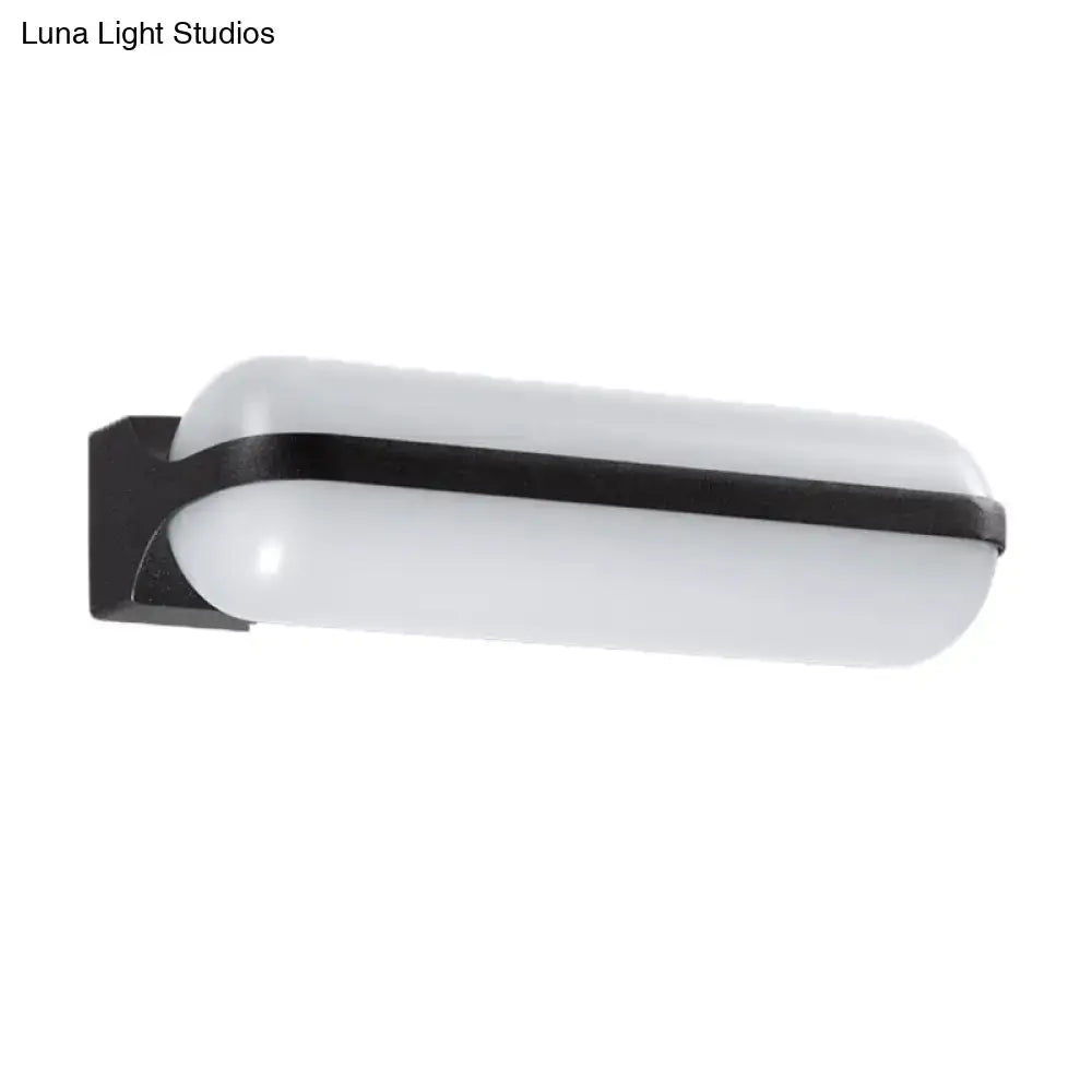 Modern black capsule flush wall sconce – bedroom led light