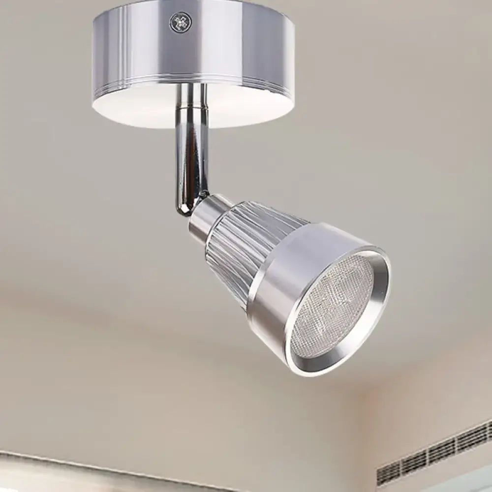DecorBites™ Modern Bell Wall Light: Rotatable Metal LED Sconce in Black/Chrome - With/Without Switch