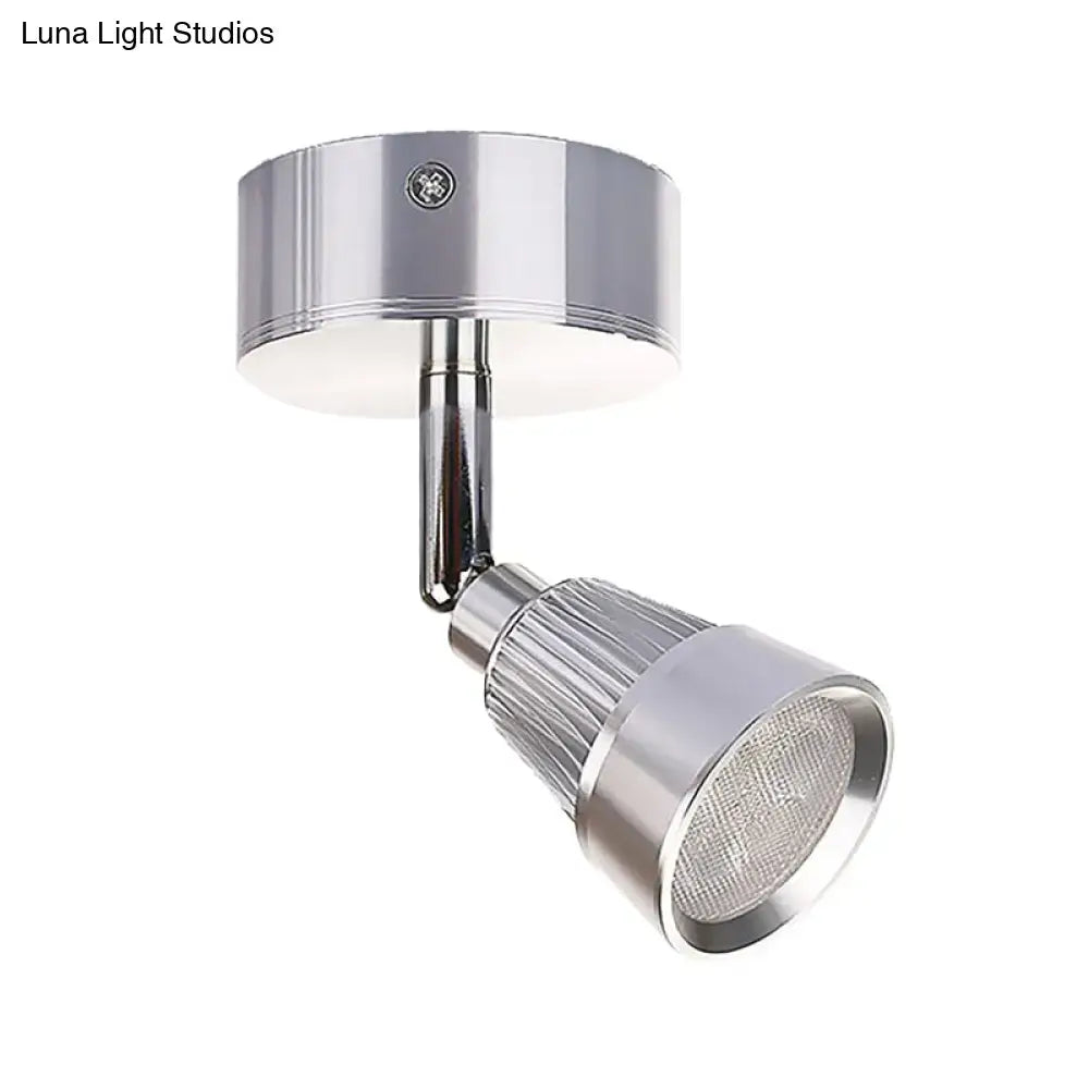 DecorBites™ Modern Bell Wall Light: Rotatable Metal LED Sconce in Black/Chrome - With/Without Switch