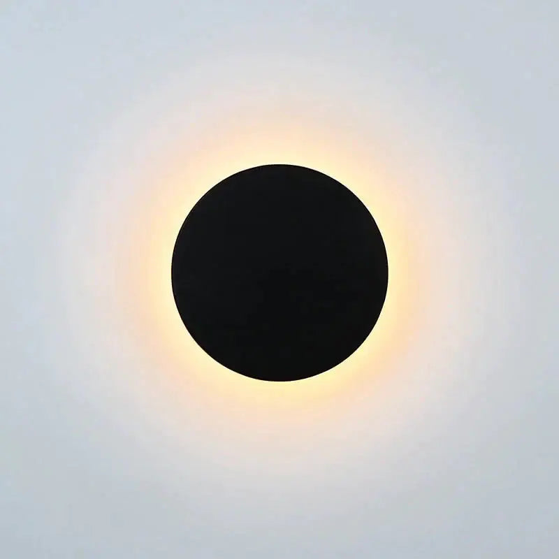 Modern black circular waterproof wall lamp bedroom three disc set
