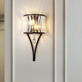 Modern black crystal wall sconce – bedroom wall mounted lighting