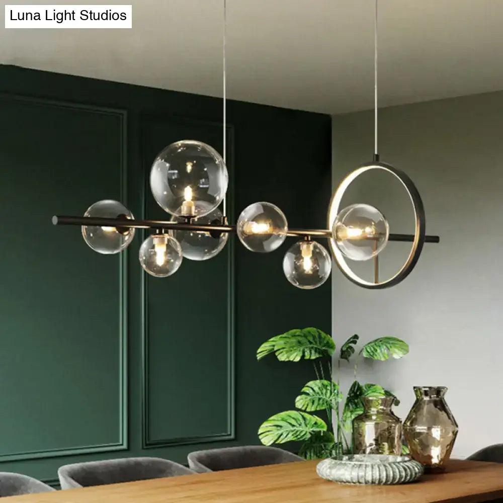 DecorBites™ Contemporary Black Glass Pendant Lighting for Dining Table - Island Ceiling Light