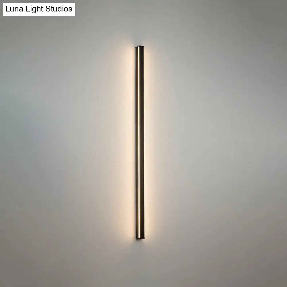 Modern black linear flush mount wall sconce – hallway light