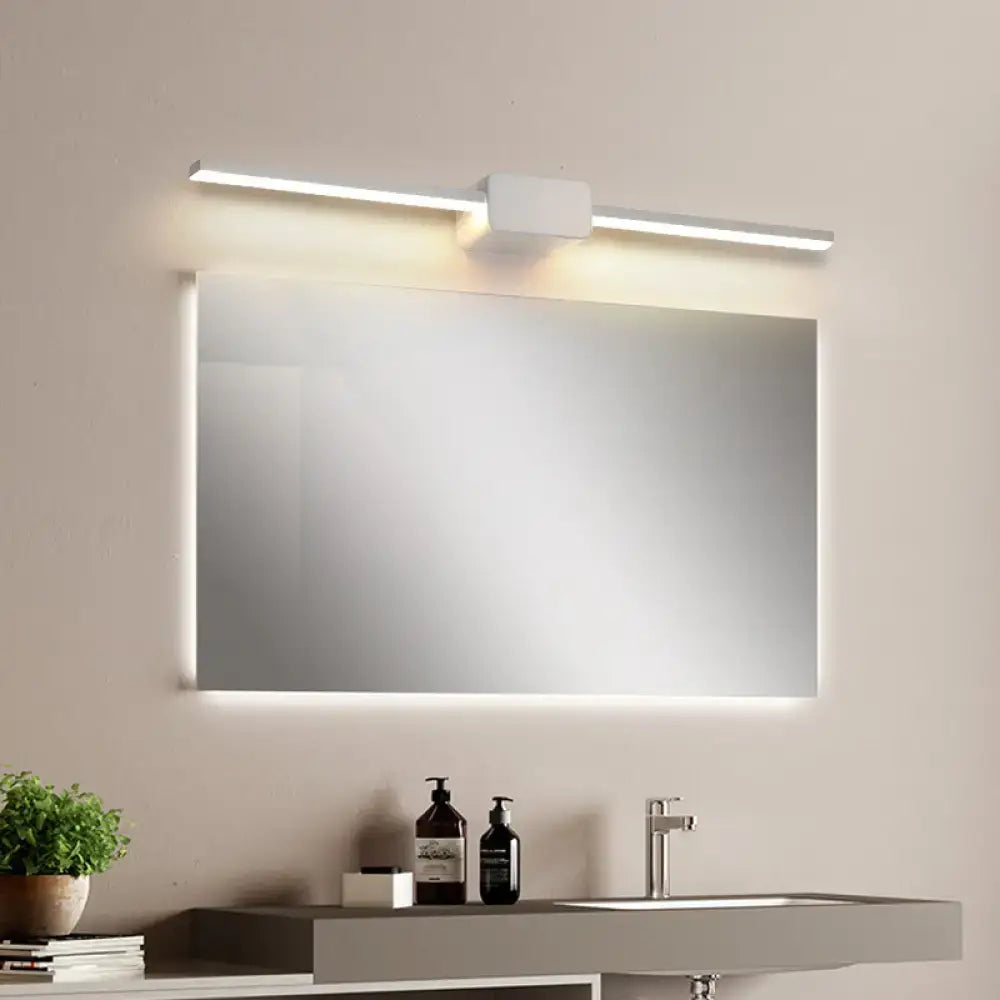 Modern black linear led sconce for bathroom vanity lighting