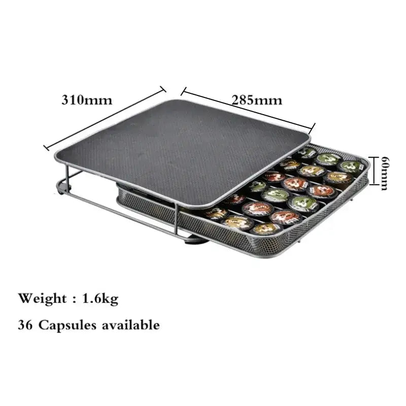 Modern black mesh capsule holder – kitchen coffee pod organizer