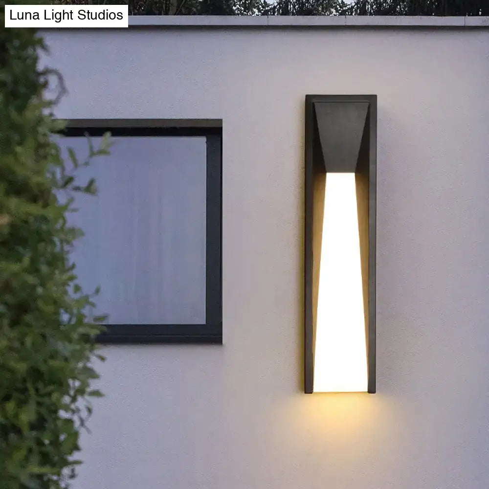 Modern black minimalist led wall light courtyard sconce