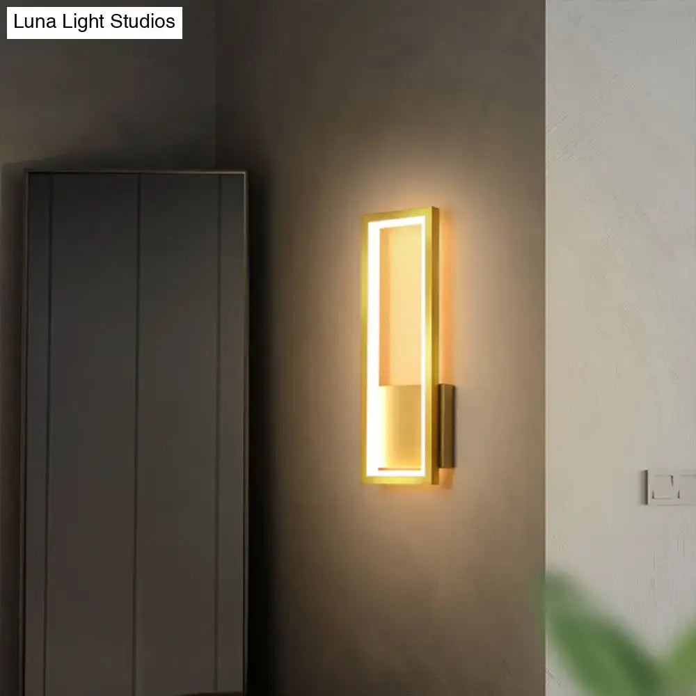 Modern black minimalist led wall sconce – foyer rectangular light