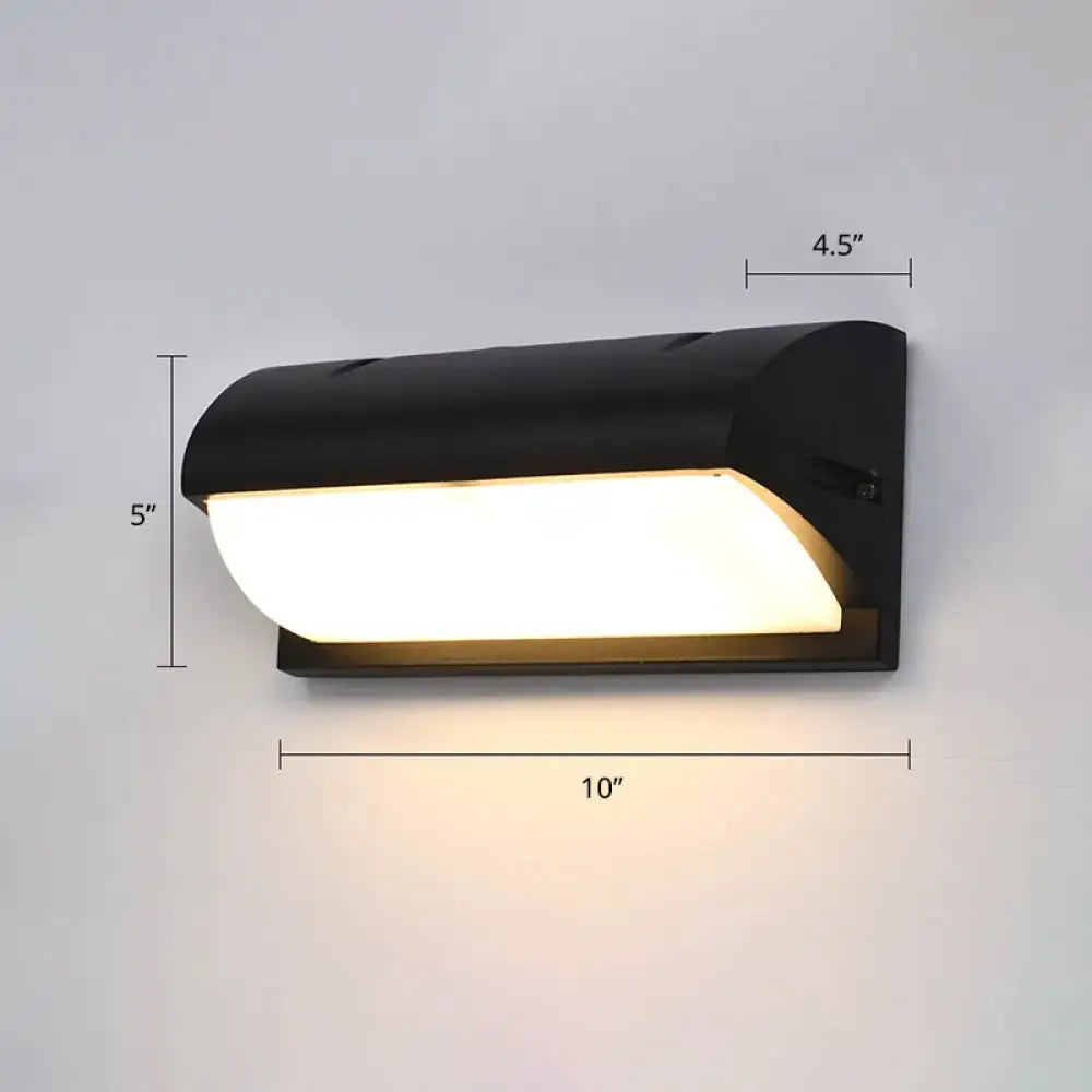 Modern black outdoor led wall lamp rectangular frosted light