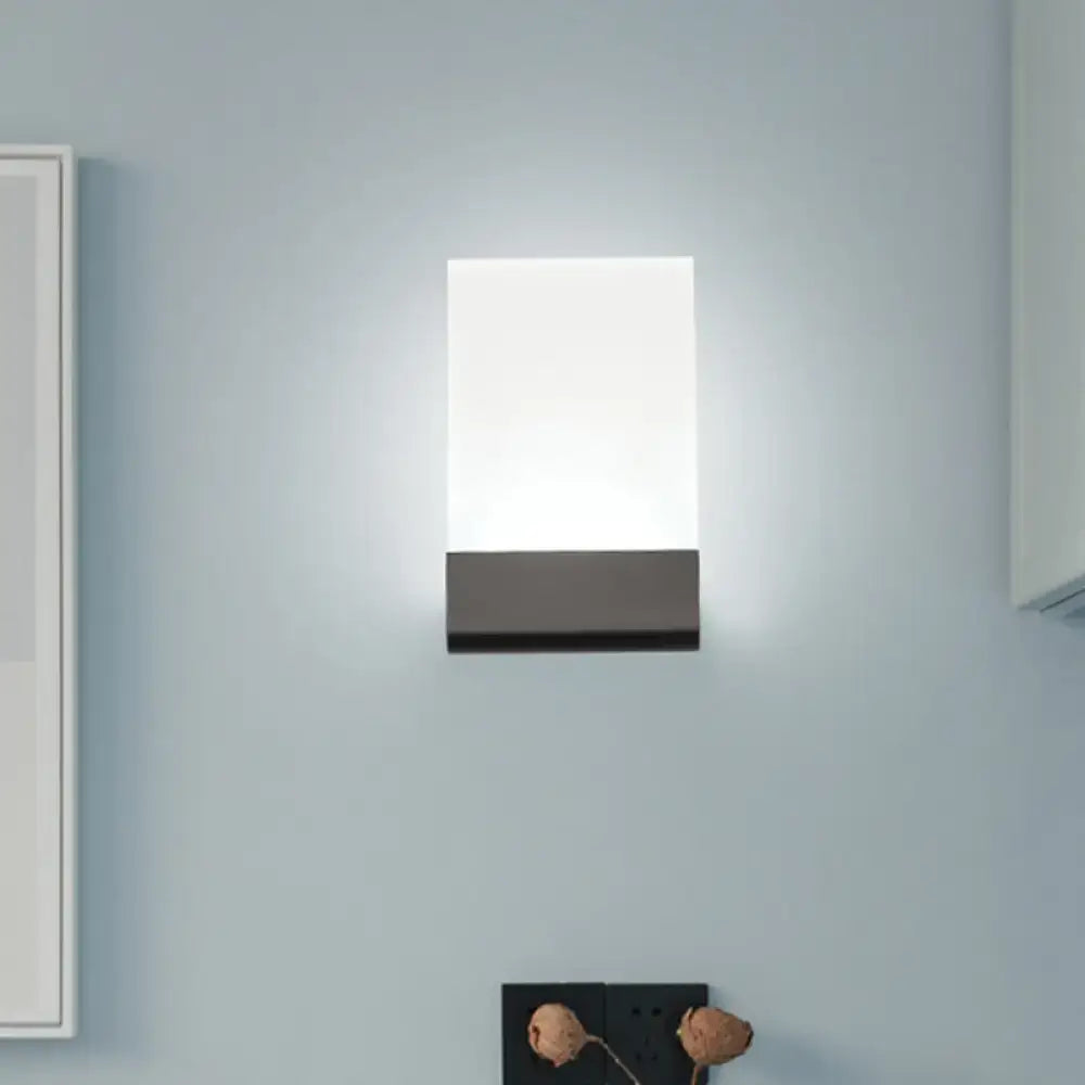 Modern black rectangle led wall sconce bedroom light bulb included