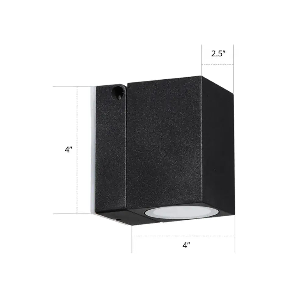 Modern black rectangular mini led wall sconce patio light