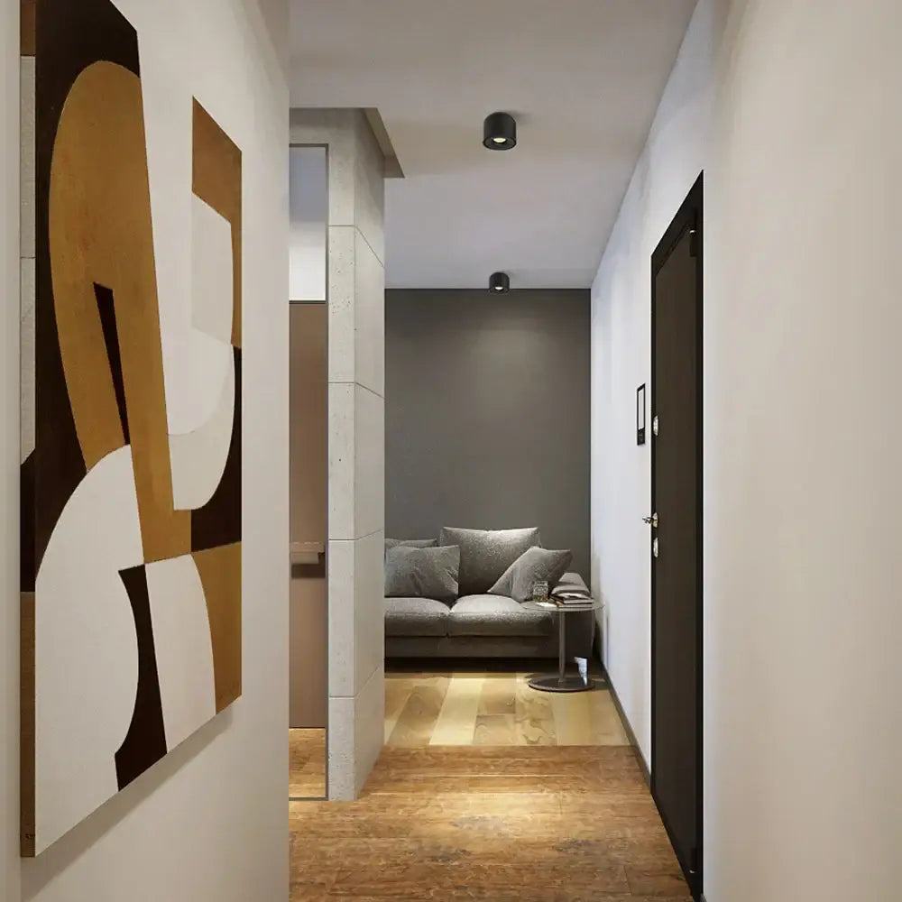Modern black surface mount ceiling light for hallways