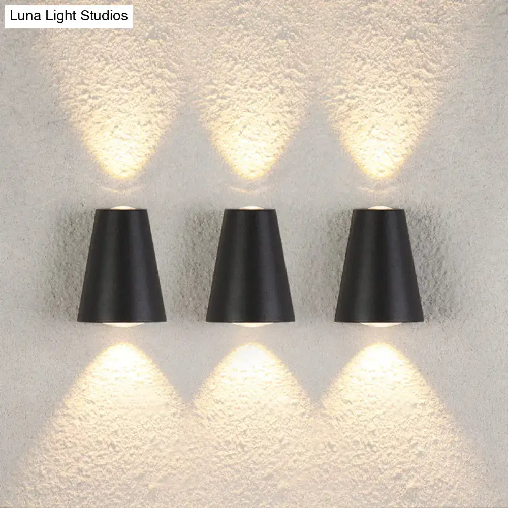 DecorBites™ Modern Trapezoid LED Wall Sconce in Black - Metallic Garden Wall Light