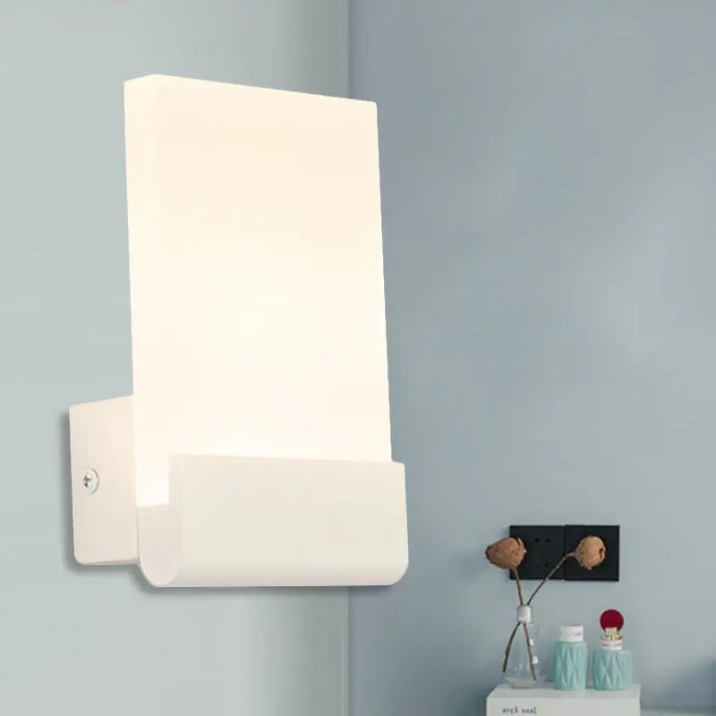 Modern black & white cuboid design led sconce – bedroom wall light