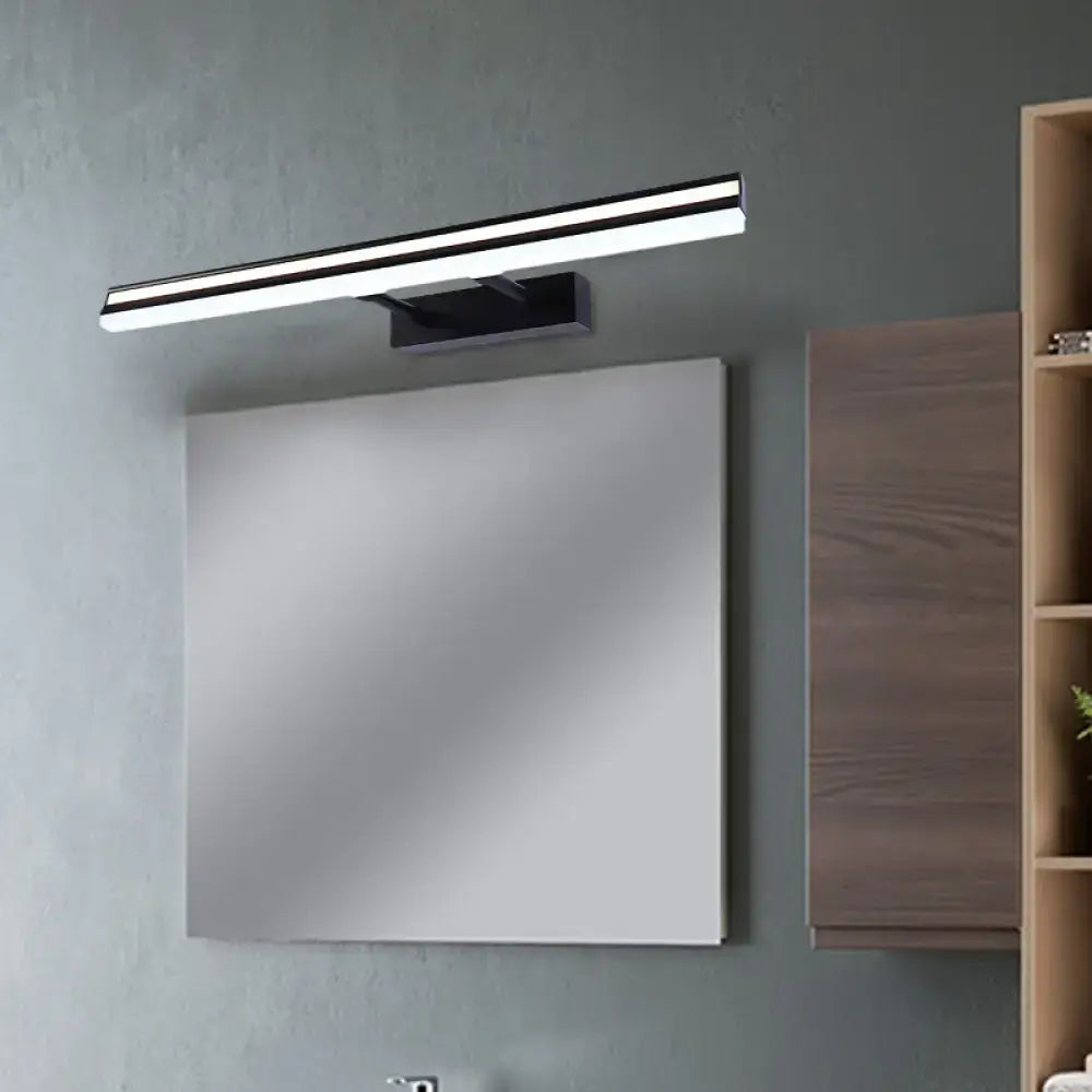 Modern black & white double arm rectangle vanity light bathroom led