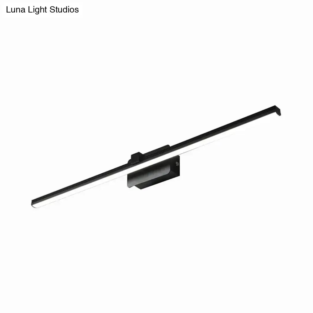 Modern black & white linear light fixture bathroom wall sconce