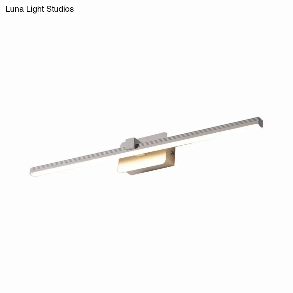 Modern black & white linear light fixture bathroom wall sconce