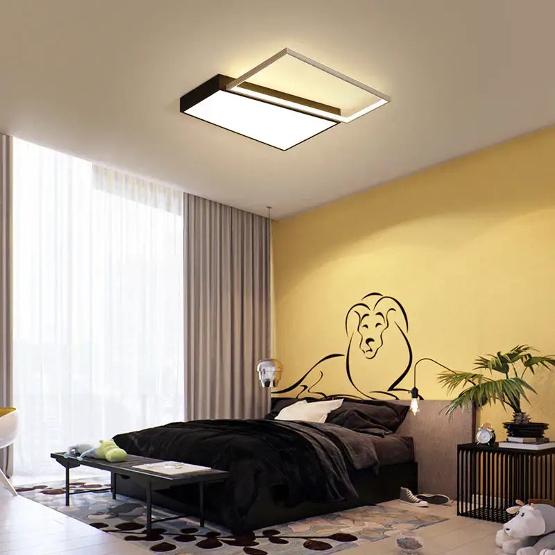 Modern black & white rectangular ceiling light bedroom lamp ceiling