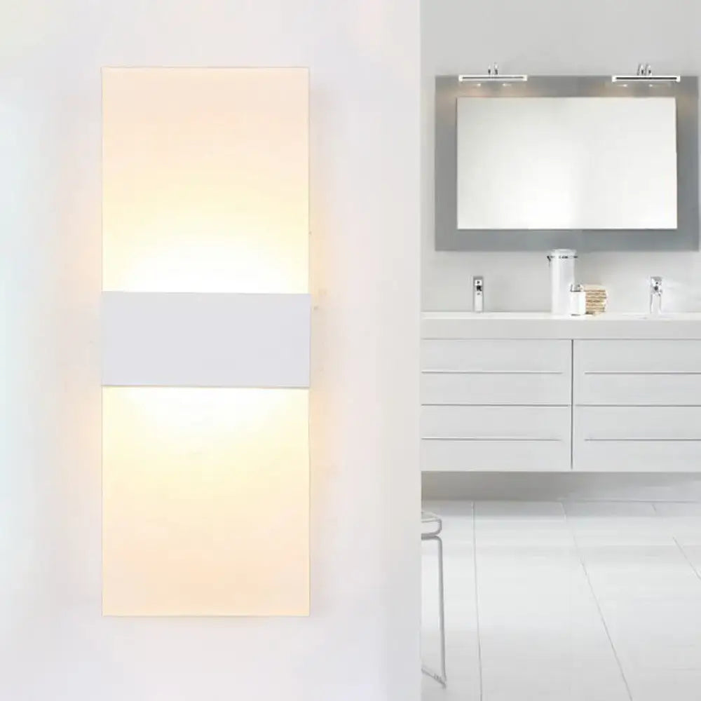 Modern black white rectangular led sconce – living room wall lamp