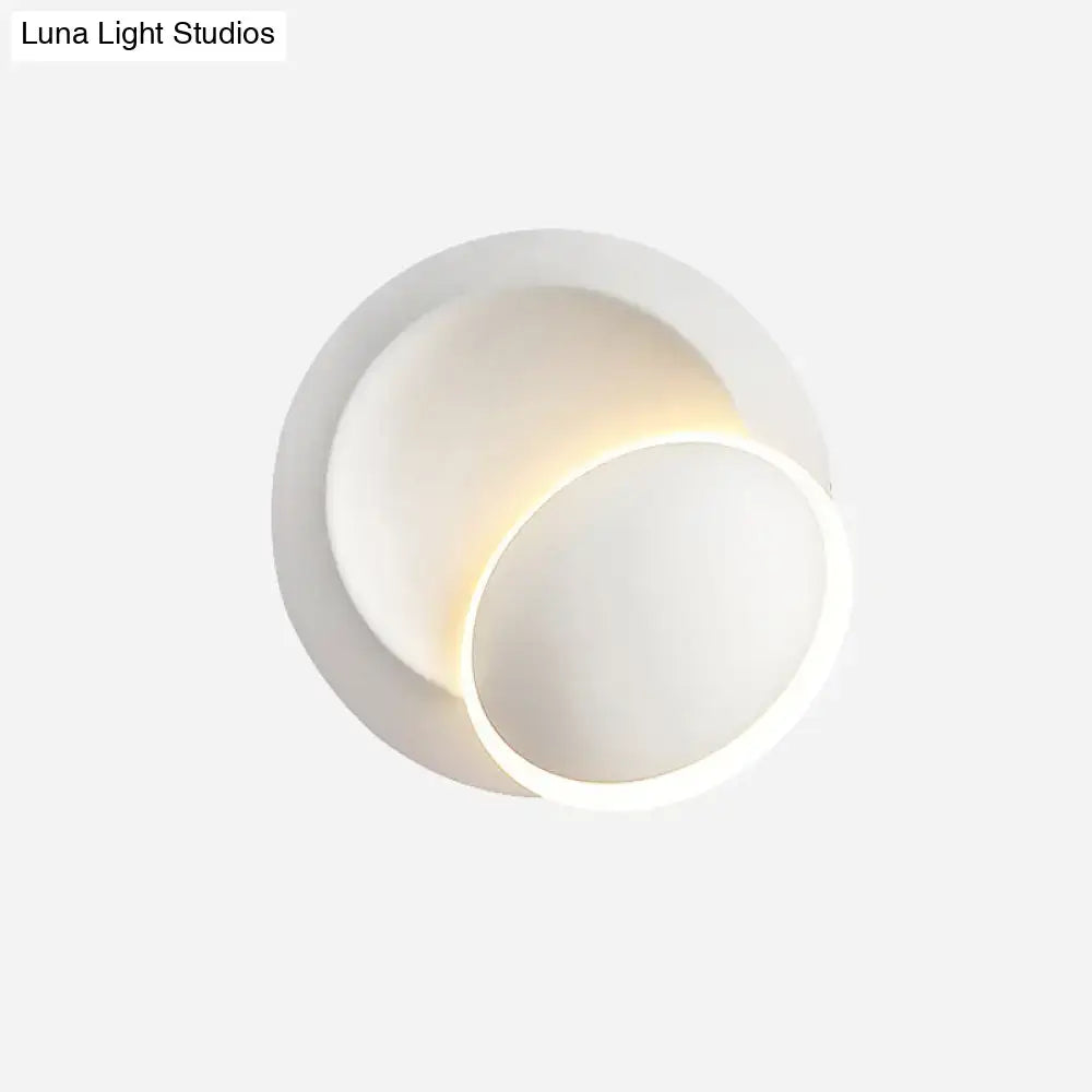 Modern black & white rotating eclipse wall lamp bedroom led sconce