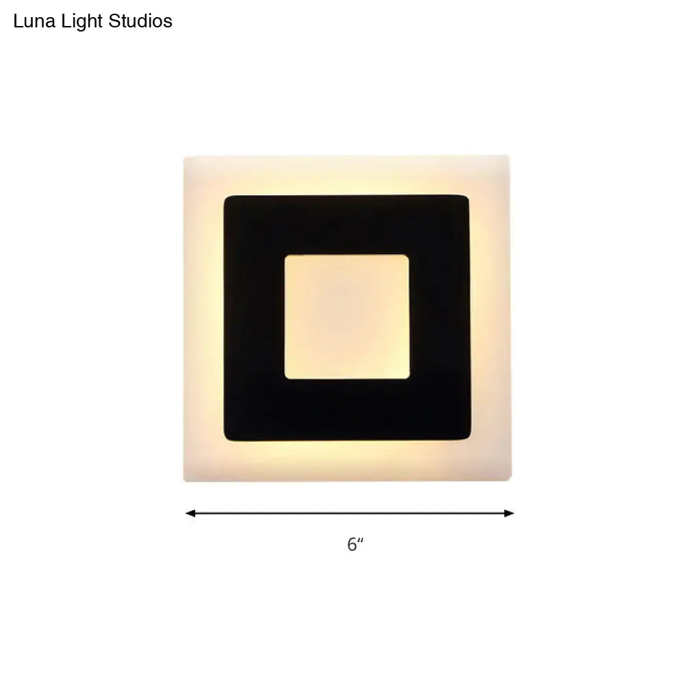 DecorBites™ Modern Black/White LED Sconce Lamp - 1 Light, Acrylic Wall Mount in Warm/White