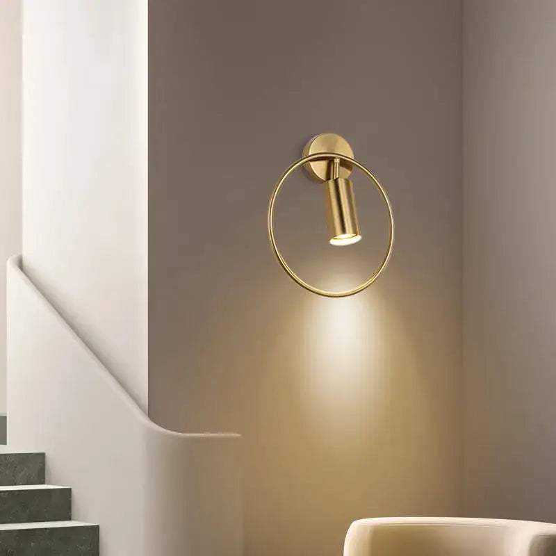 Modern brass gold adjustable led wall sconce for corridor