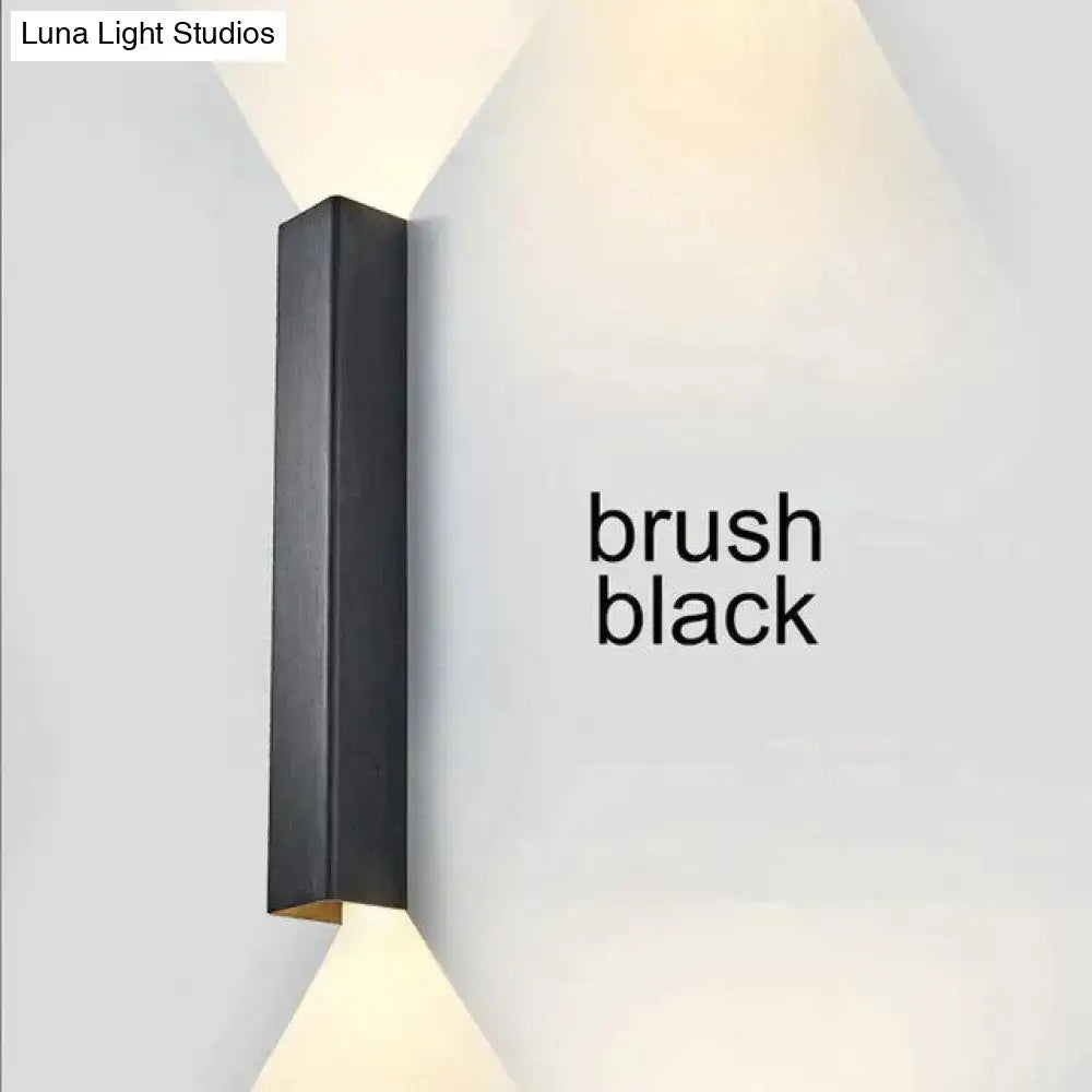 Modern brushed aluminum rectangular wall sconce bedroom ambient light