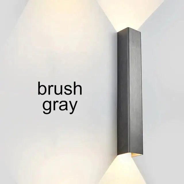 Modern brushed aluminum rectangular wall sconce bedroom ambient light