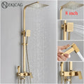 Modern brushed gold 4-function shower faucet set bathroom rain system