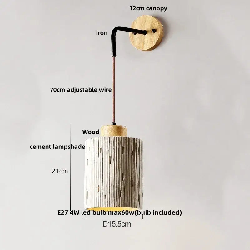 Modern ceramic bell wall lamp with pull chain switch bedroom light