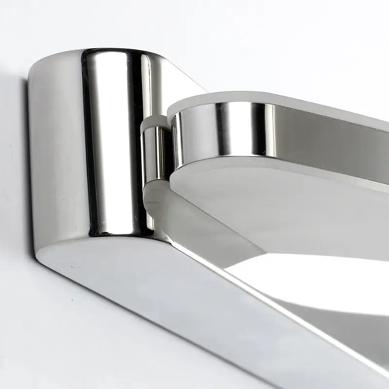 DecorBites™ Modern Style Chrome Arc Vanity Light with Stainless Steel LED Wall Sconce and Acrylic Diffuser