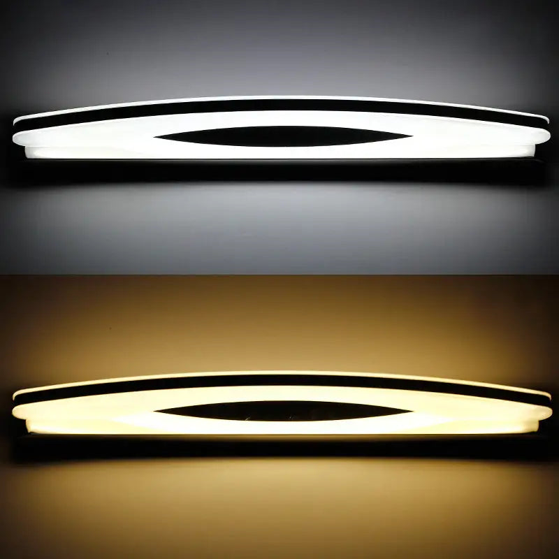 DecorBites™ Modern Style Chrome Arc Vanity Light with Stainless Steel LED Wall Sconce and Acrylic Diffuser