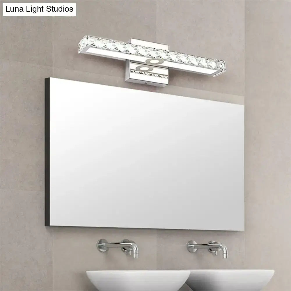 Modern chrome clear crystal led wall light bathroom sconce