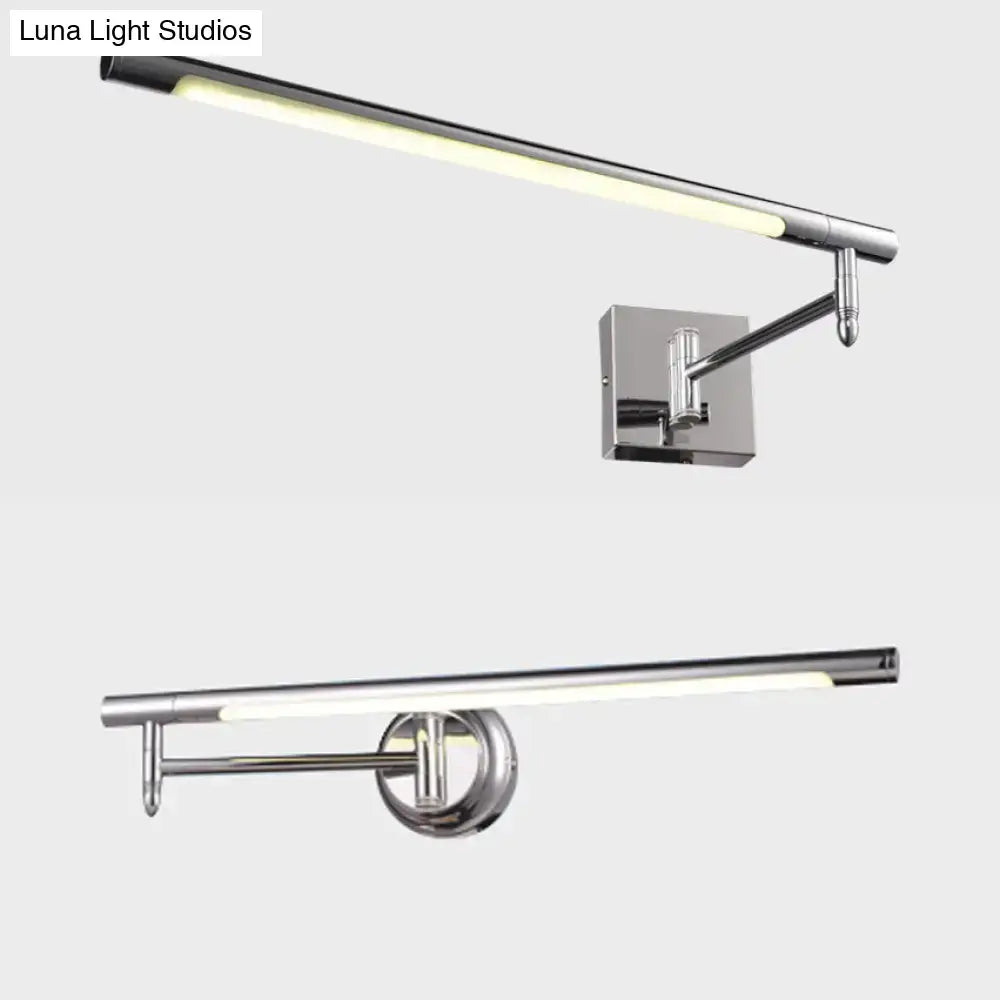 Modern chrome led vanity sconce bedroom warm white wall light
