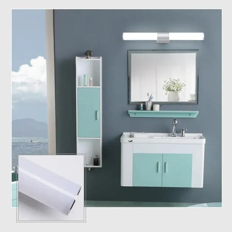 Modern chrome led wall light mirror bathroom sconce warm white