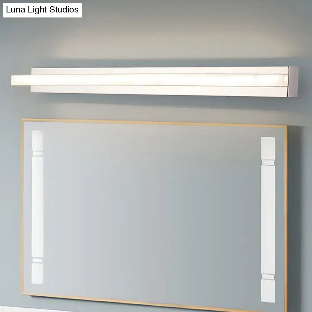 Modern chrome rectangular led sconce bathroom wall light