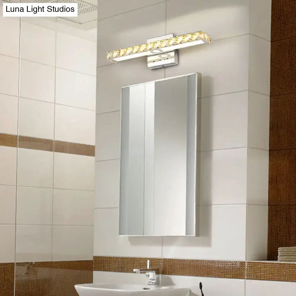 Modern chrome & silver champagne linear wall sconce bathroom light