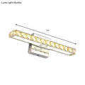 Modern chrome & silver champagne linear wall sconce bathroom light
