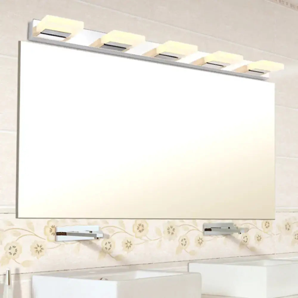 Modern chrome square acrylic wall sconce lighting bathroom lamp