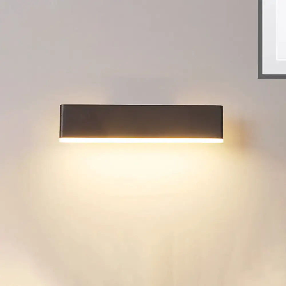 Modern coffee & white rectangular sconce – bedroom led wall lamp