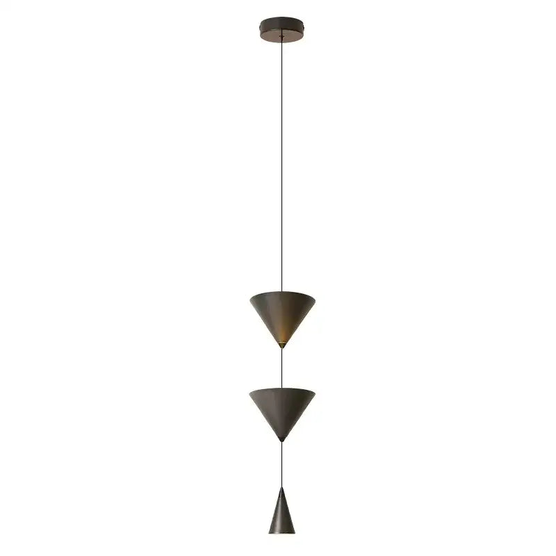 DecorBites™ Cone Long LED Pendant Chandelier for Modern Bedroom, White/Black Variant