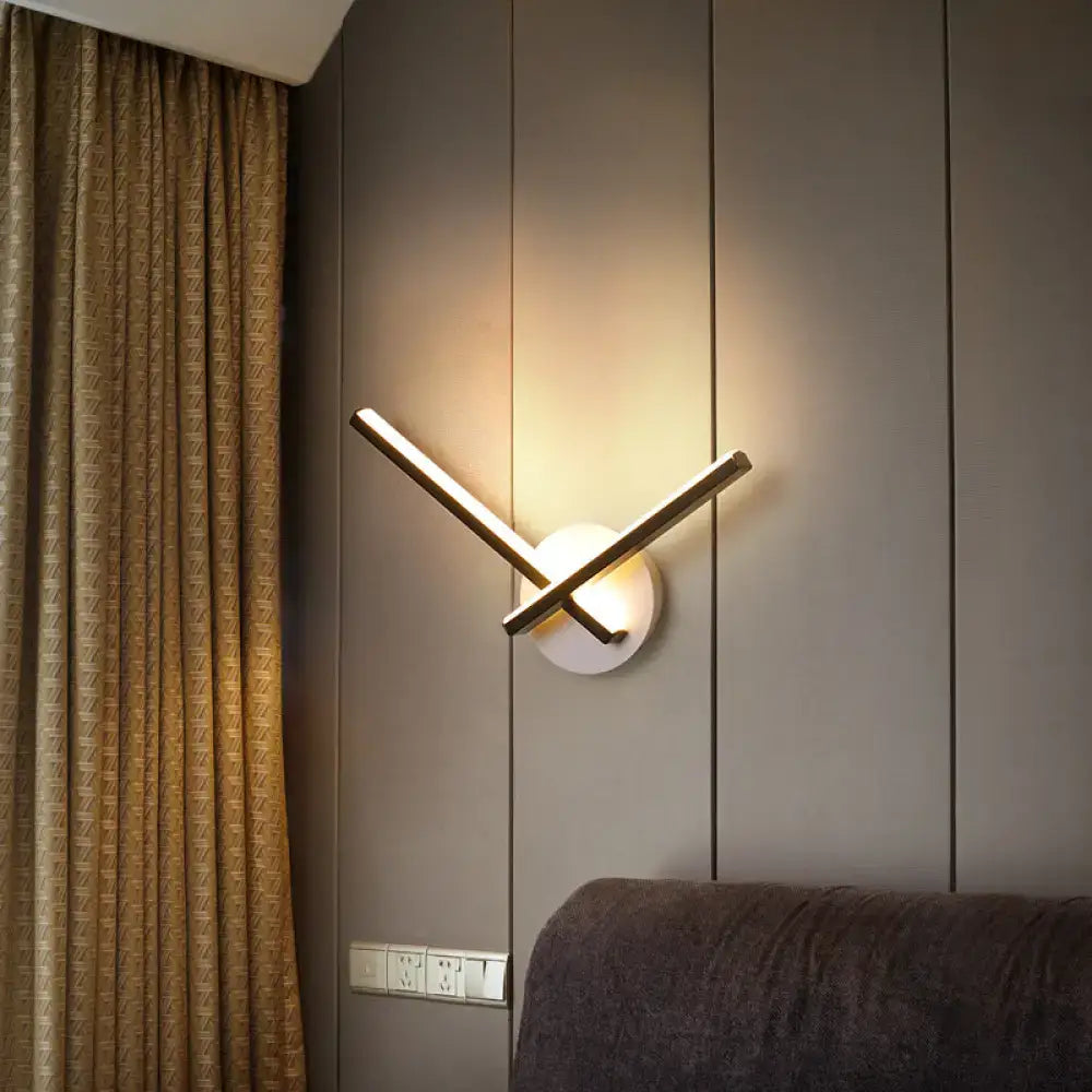 DecorBites™ Minimalist LED Wall Sconce in Warm/White Light with Linear Acrylic Design in Black/White