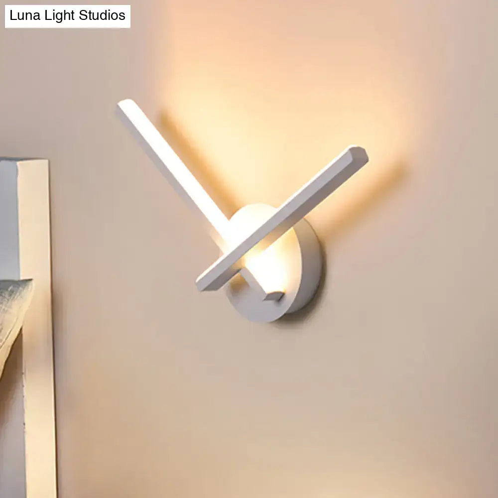 DecorBites™ Minimalist LED Wall Sconce in Warm/White Light with Linear Acrylic Design in Black/White
