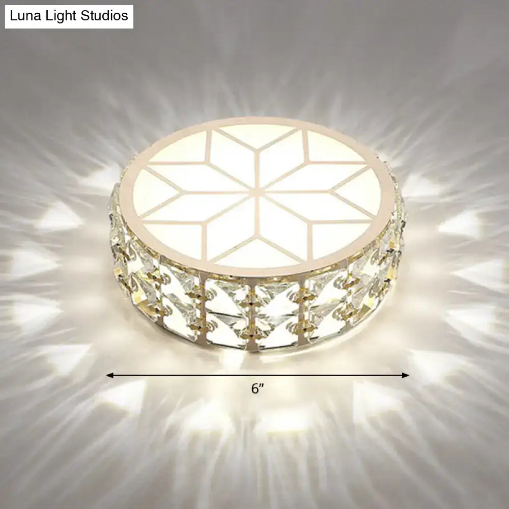 Modern gold crystal flush mount ceiling light for passageway