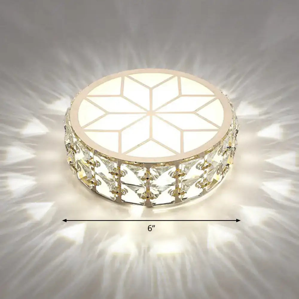 Modern gold crystal flush mount ceiling light for passageway