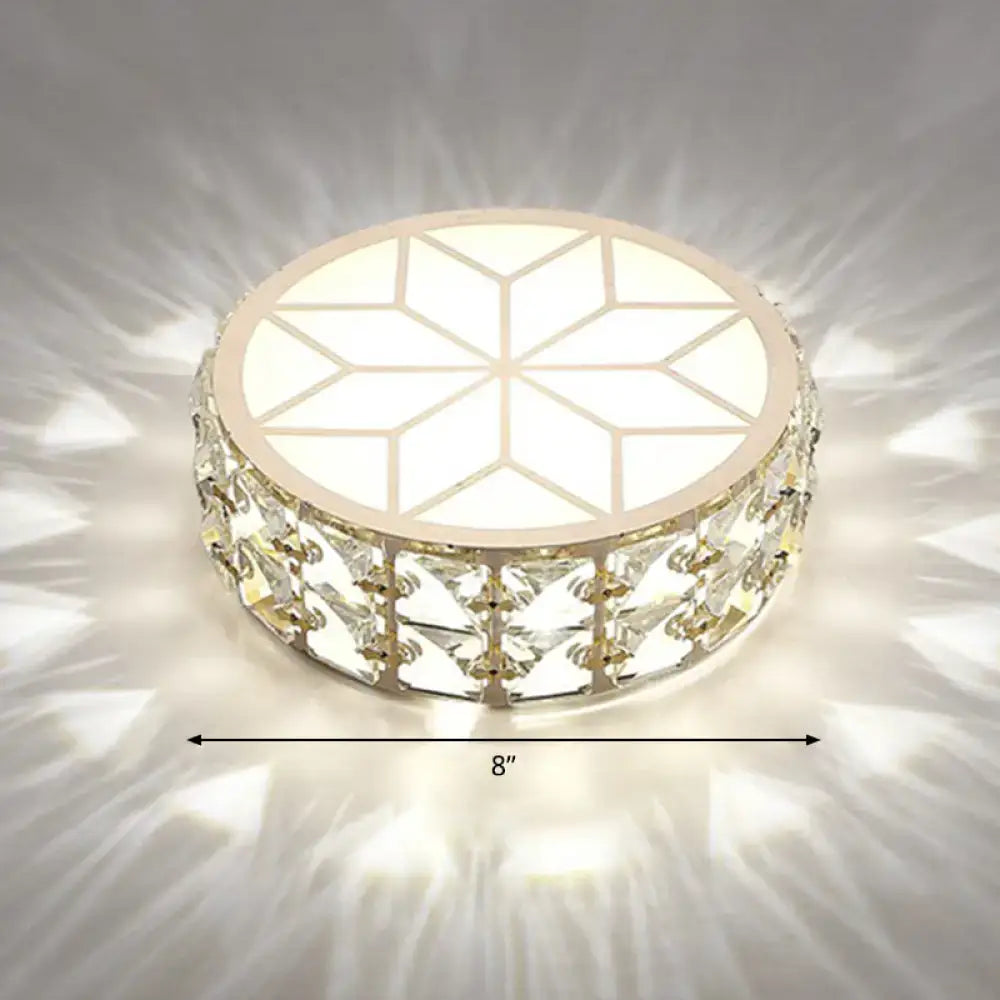 Modern gold crystal flush mount ceiling light for passageway