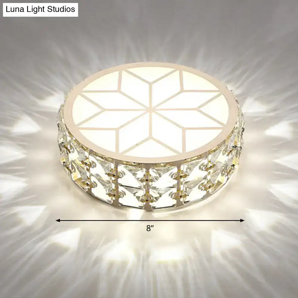 Modern gold crystal flush mount ceiling light for passageway