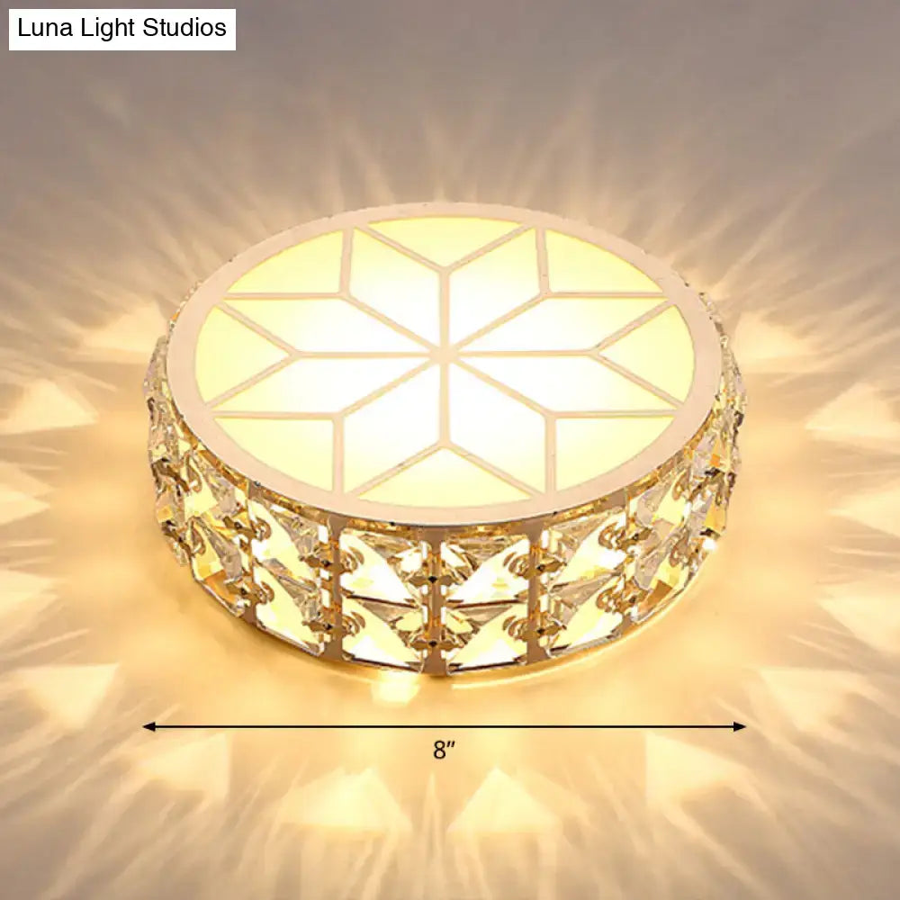 Modern gold crystal flush mount ceiling light for passageway