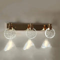 Modern gold crystal led wall lamp for bathroom three globe light