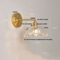Modern gold faceted clear glass wall light bedroom sconce