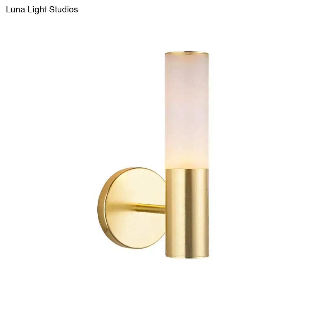 Modern gold frosted glass wall lamp bedroom sconce